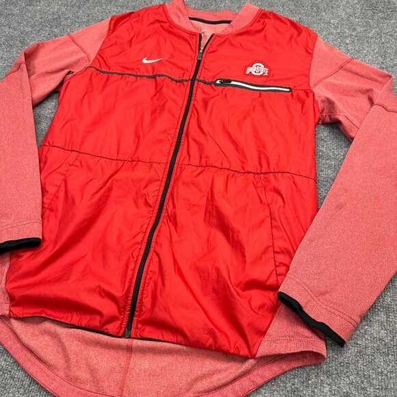 Ohio State Buckeyes Jacket Mens M Nike Shield Hybrid Windbreaker Stretch Zip Up - Picture 3 of 13